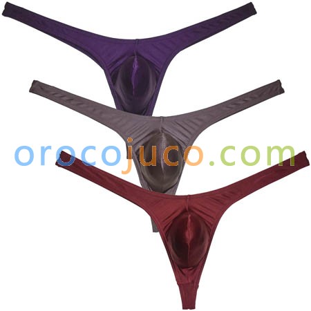 Hot Men's Shine T-back Soft Underwear Bulge Pouch Bikini Thong Underpants