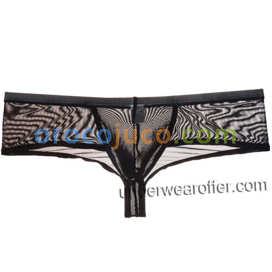 Sexy Men's Emotion Slip Cheek Boxer Underwear Sexy See-through Mesh Bikini Brief MU721