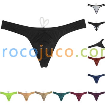 Mini Beachwear Men Solid Bikini Pouch Swim Thong Comfortable Swimwear T-back