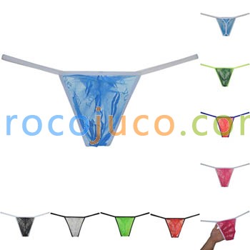 Mens See-throuhg Lace String Thong Underwear Sissy Sports Tangas Hipster T-back