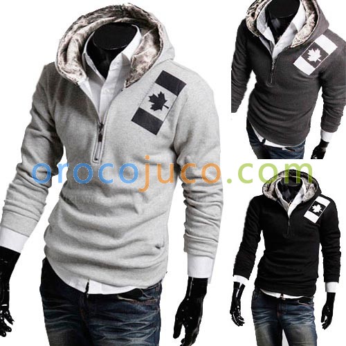 Men’s Stylish Slim Fit Jackets Coats 4 Size Grey Black MU1020