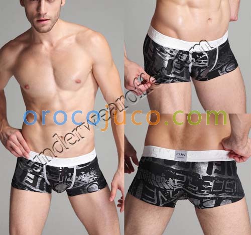 Sexy Men's Bulge Pouch Boxers Briefs In Fashion Sleepwear Underwear Cozy U-Briefs Boxers With Silver Pattern  MU1911