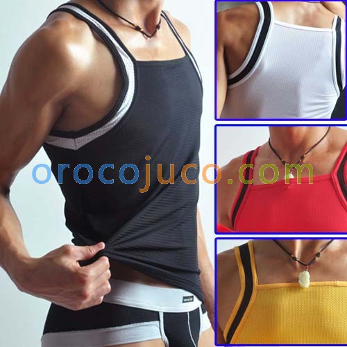 New Sexy Men’s Underwear Tank Top With breath holes MU235