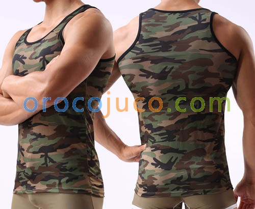 New Sexy Men’s Camouflage Underwear Tank Top Singlet Undershirt Smooth Casual Vest Size M L XL MU341