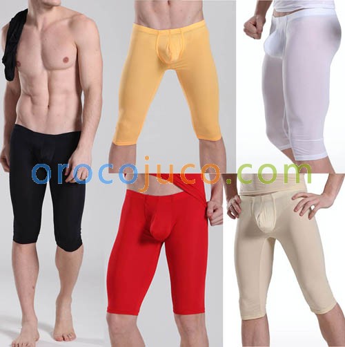 Super Smooth Men’s Bulge Pouch Shorts U-brief Design Underwear Thin Shorts Half Pants M L XL