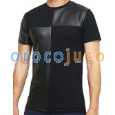 Mode Männer Kreuz Splice Rock kurzen Ärmeln Shirt Fitness Wear Baumwollhemd UnderShirt MU396