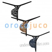 Male Leopard Mini Cheeky Suave T-back Männer G-String Thong Extreme Micro Tear Drop MU07N