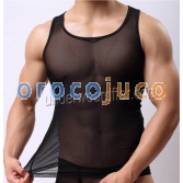 Neue Männer Soft Mesh Sleeveless Unterwäsche Tank Top Weste Titesse Wear Short Shirt MU929