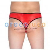 Herren Transparent Mesh Striped Bikini Boxers Unterwäsche Beutel Mini Bikini Sheer Micro Boxers MU1969
