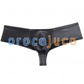 Men Leather Like Stretch Bikini Boxer Underwear Cheeky Briefs Micro Thong Boxers MU85