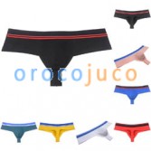 Men's Cotton Boxer Briefs Pouch Thong Skimpy Shorts 1/3 Buttocks Underwear