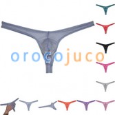 Sexy Men's Sheer Glass Yarn Bikini Thong Underwear Pouch T-back Organdy Tangas