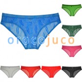 Men's See-through Lace Bikini Briefs Jacquard Pouch Bodybuilding Cheeky Underwear