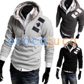 Men’s Stylish Slim Fit Jackets Coats 4 Size Grey Black MU1020