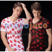 Super sexy Männer bunte Unterwäsche durchschauen weiche Mesh T-Shirts Größe L XL XXL MU957