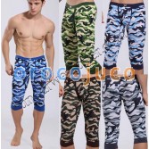 Sexy Men’s Super Low Rise Camouflage Soft Shorts Underwear Fifth Skinny Pants Leggings Underpants Gym Casual Sports Running Fifth Trousers