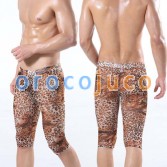 Sexy Leopard Männer kleine Mesh Unterwäsche halbe Shorts Boxer U-Briefs Design MU312 M L XL