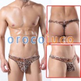 U-Briefs Sexy Leopard Herren Kleine Mesh Unterwäsche T-Back MU315 M L XL
