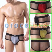 Durchsichtig Mens Sexy Big Mesh Unterwäsche Shorts Kurze MU321 M L XL