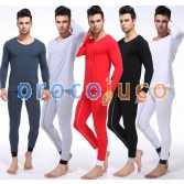 NEW Fashion Men’s Cotton Thermal Set Top  Underwear Long V-neck T-shirts  5 Colors Asia Size M L XL XXL MU363