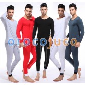 NEW Fashion Men’s Cotton Thermal Set Top & Bottom Underwear Long V-neck T-shirts & Long John 5 Colors Asia Size M L XL XXL AU363