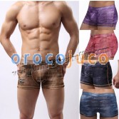 New Sexy Men’s Super Smooth Cowboy Style Underwear Soft Jeans Pattern Pouch Boxers Asia Size M L XL 5 Colors For Choose MU367
