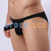 Sexy Männer lange Ausbuchtung Beutel Bikini Slip Unterwäsche glatt Ärmel Beutel Briefs MU1957