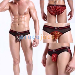 Sexy Herren Leopard Unterwäsche Briefs Shorts MU131