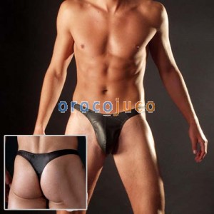 Schwarz Herren sexy Faux Leder Unterwäsche KLEINE G-string MU88