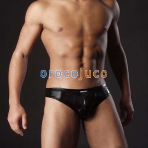 Mens sexy Kunstleder Shorts Slip Hosen MU92