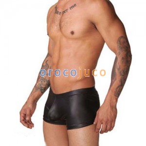 Mens sexy Kunstleder Boxershorts Hosen MU99