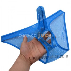 Männer Jacquard Mesh Slip Unterwäsche Bälle Loch mit Penis Mantel Unterhose MU245X