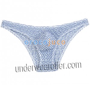 Männer Floating Lace Bikini Mini Slips Ausbuchtung Pouch Male Unregelmäßige Streifen Unterwäsche halb über Hüften kurze Hosen MU262X