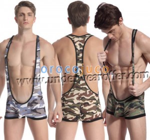 Sexy Mann Camouflage Boxer Trikot Bodysuit Unterwäsche Singlet Freestyle Wrestling Weste 3 Farben Größe S M L MU1122