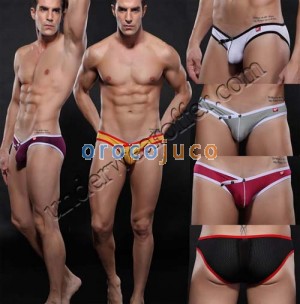 Sexy Men’s Soft Breathes Bulge Pouch Open Side Underwear Breath Holes Briefs MU1841