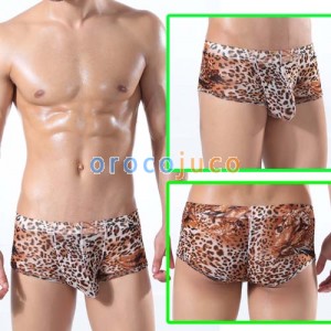 U-Briefs Sexy Leopard Männer Kleine Mesh Unterwäsche Briefs Boxer MU313M L XL