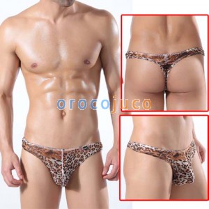 U-Briefs Sexy Leopard Herren Kleine Mesh Unterwäsche T-Back MU315 M L XL