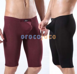 Mens Modal U-Briefs Unterwäsche halbe Shorts Boxer mit Stämmen verbessern Beutel MU327 M L XL
