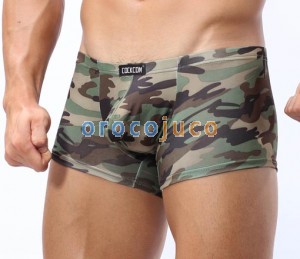Men’s U-Brief Camouflage Underwear Boxer Brief Shorts Bulge Pouch Sexy Underwear MU334 M L XL