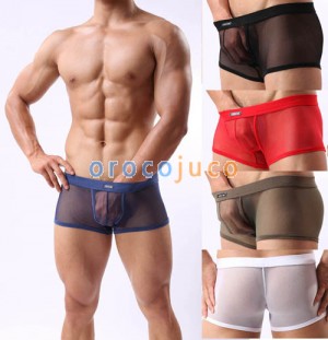 Sexy Männer durchschauen weichen Mesh Boxershorts Unterwäsche bequeme Stämme Boxers M L XL 5 Farben für wählen MU345