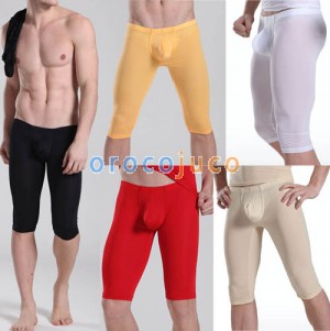 Super Smooth Men’s Bulge Pouch Shorts U-brief Design Underwear Thin Shorts Half Pants M L XL