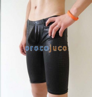 Low Rise Herren sexy Faux Krokodilleder kurze Hose MU509 M L XL