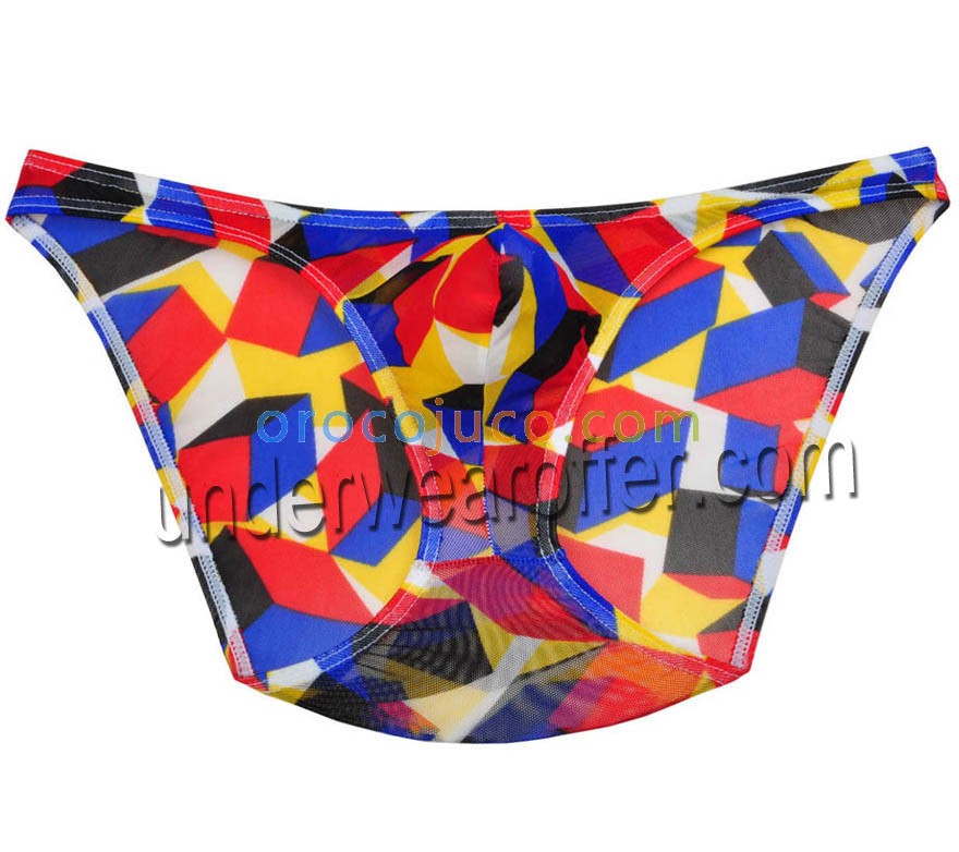 Men Stretch Briefs Colorful Underwear Bulge Pouch Micro Mesh Briefs MU254X