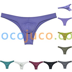 Men's Cheeky Skin Feel Bikini Briefs Low-rise 1/2 Hip Booty Pants Underwear