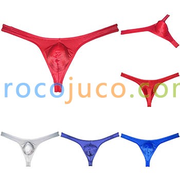 Men's Wet Look Bulge Pouch T-back Jockstrap Shiny G-string Thongs Underwear
