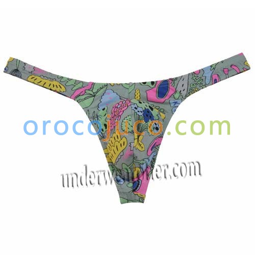 Men Cotton Ultra-thin G-String Bikinis Printing Thongs Jockstrap Gay Men Jhong Jockstrap MU13N