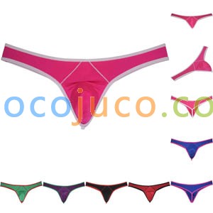 Men's Surround Glossy Thong Bulge Underwear Ice Silk T-back Hipster String Pouch Tangas