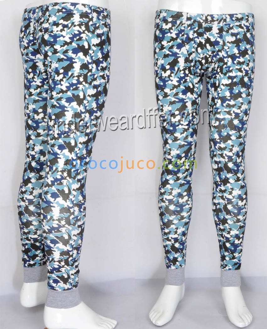 Men Cotton Camouflage Thermal Underpants Underwears Trouser Long John Warm Pants MU209X