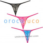 Sexy Poche String Micro String Hommes Tanga Bikini Dentelle Transparent T-Back Underwear MU229X