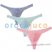 Men's Bluge Pouch Thongs Sous-vêtements Unique Stripe Mesh G-Strings MU260X